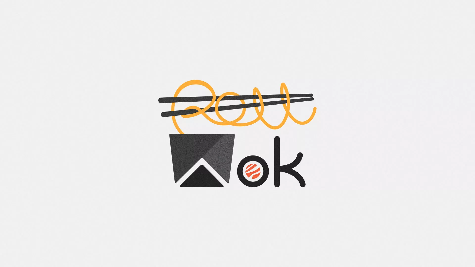 Разработка логотипа суши-бара «Roll Wok Club» в Полесске